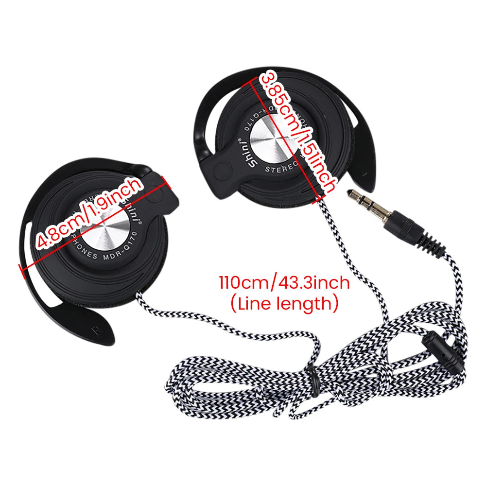 Q170 Universal 3.5mm Wired Headphones, HIFI Heavy Bass Headset, Over-ear Adjustable Ear Hook Earphones, Music Earphone