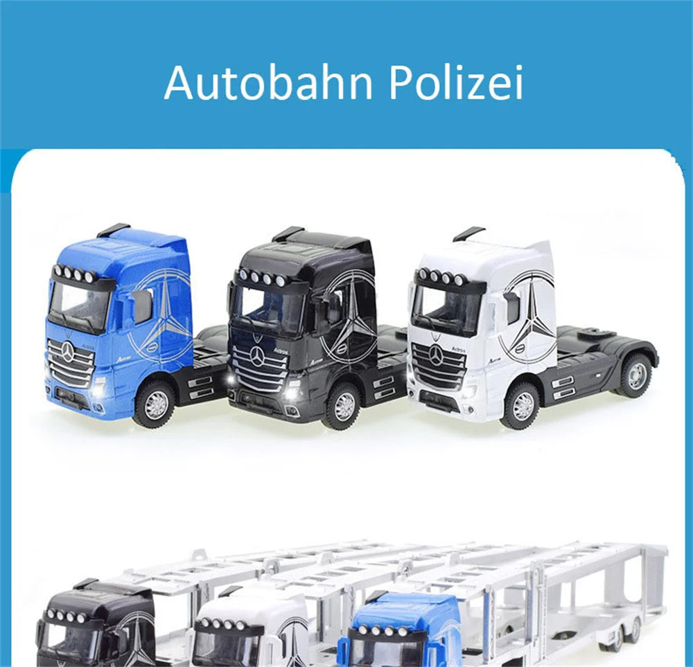 1:50 Diecast Alloy Truck Head Model Toy, Container Truck Pull Back With Light Engineering, Transport Vehicle Boy Toys For Children