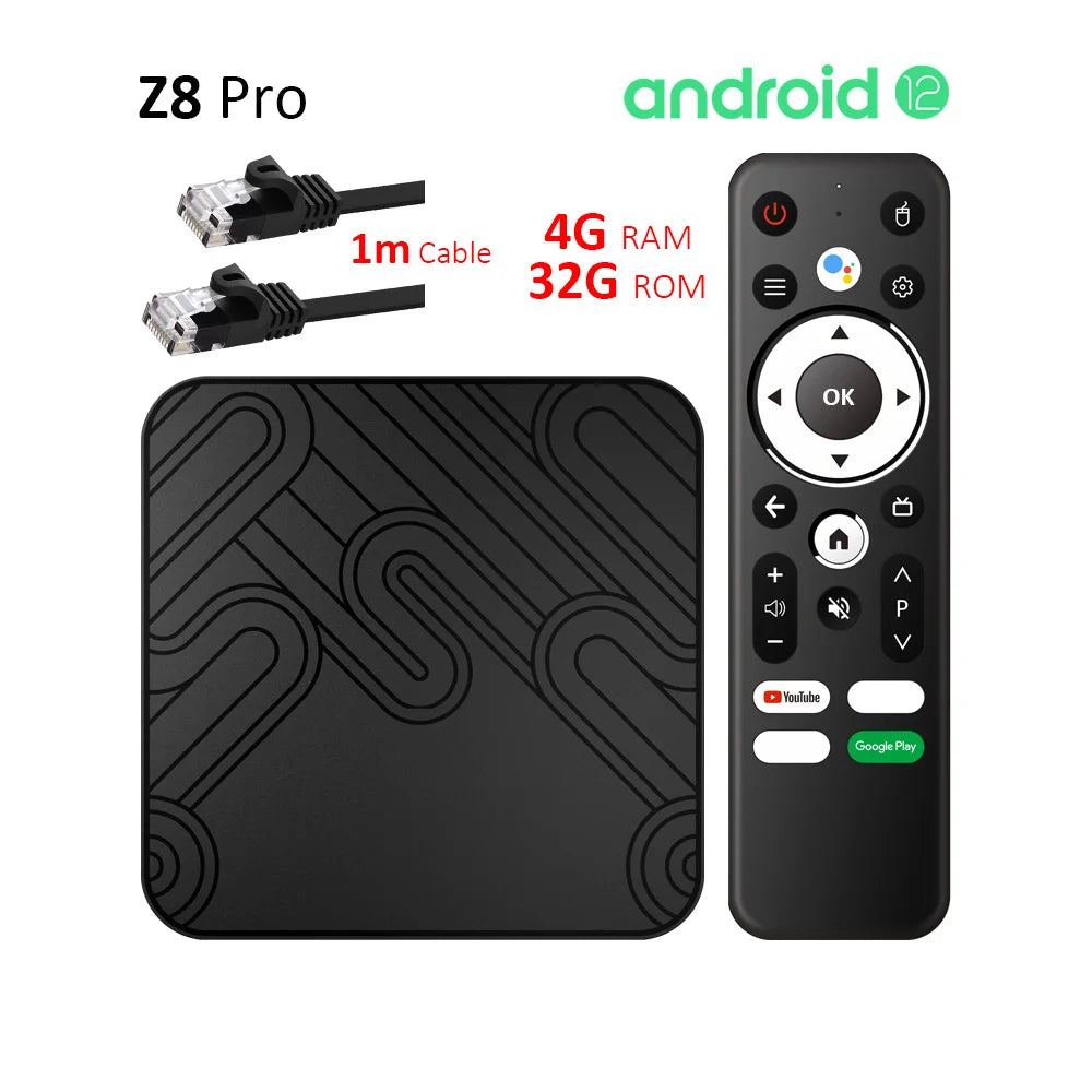 SOLOVOX Z8 Pro Android 12 Smart TV Box H618 Quad 2G 16G 4G 32G WiFi Bluetooth 5 Voice Assistant YouTube 8K Z8Pro Media Player