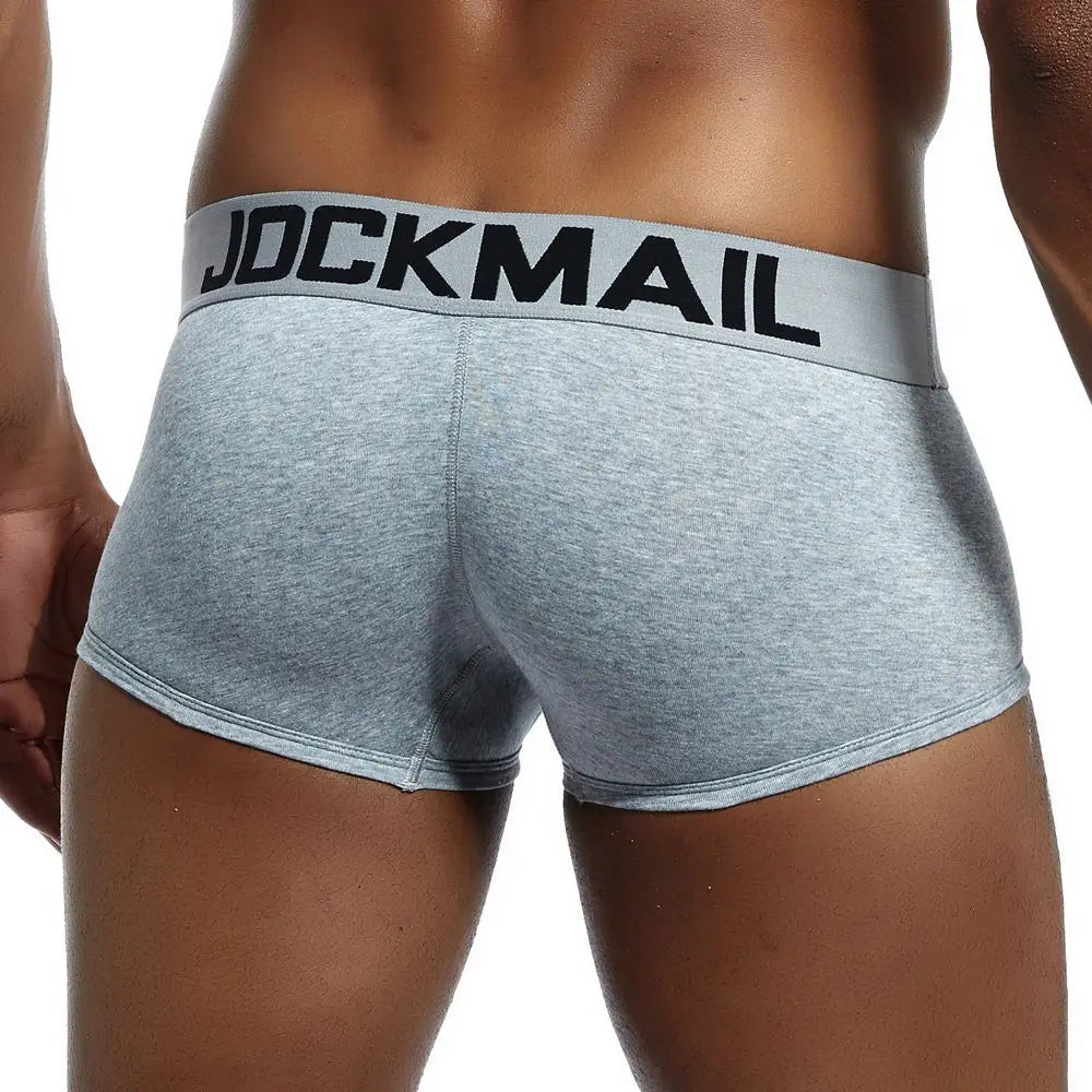 Male Panties, Breathable Boxers, Cotton Men Underwear, U convex pouch Sexy Underpants, Printed leaves Homewear Shorts, JOCKMAIL