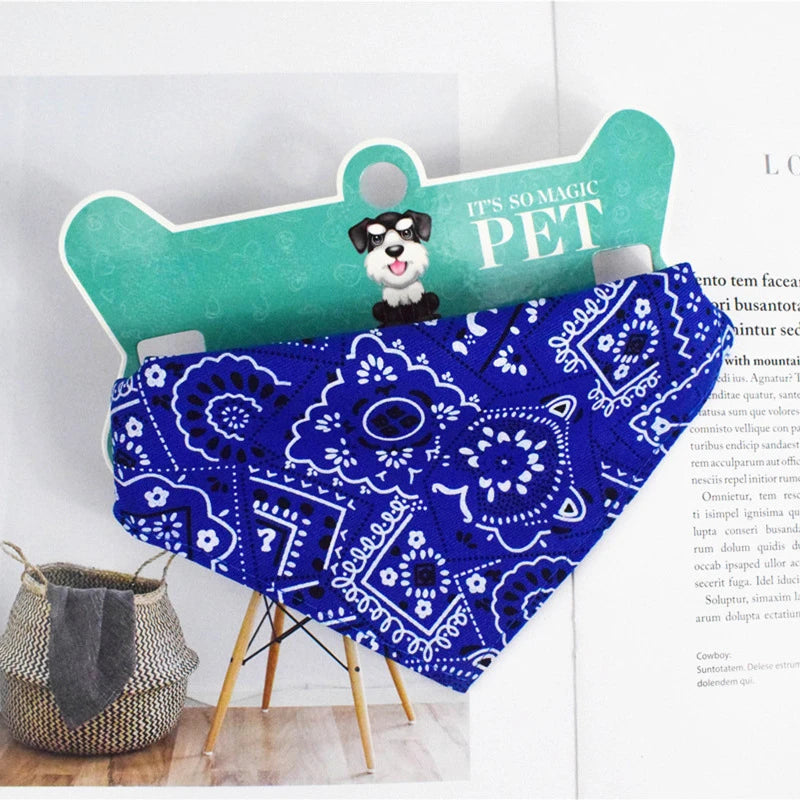 Pet Triangle Scarf, Cat Dog Saliva Towel, Printed Pets Dog Collar, Adjustable Strap, Kitten Puppy Saliva Neckerchief, Pet Supplies