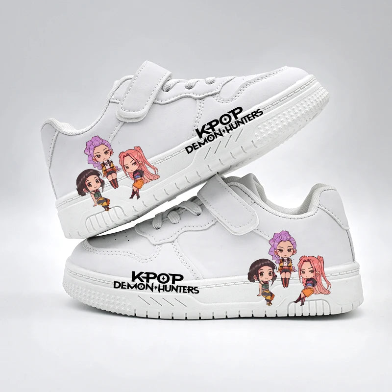 Children's Fashion KPOP Casual Shoes Kids New Design White Sport Shoes Student Boys Girls Anti-slip Outdoor Breathable Sneakers
