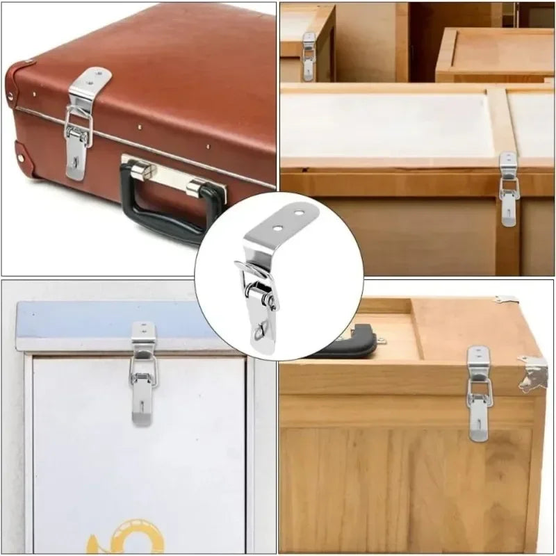 90° Duck-mouth Buckle Lock, Wooden Boxes, Hardware Closure Hasps, Snap Lock Clamp Quick Release Latch for Suitcase Drawers Cabinet