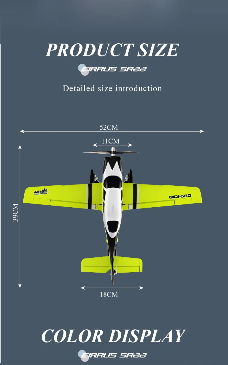 Stunt RC Glider Plane, 4CH 2.4G Remote Control, Brushless Aircraft EPP Foam Fixed Wing Airplane Model Toys for Children, QIDI580
