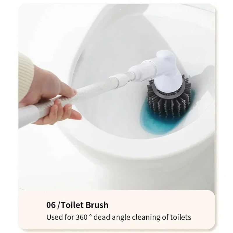 2000mAh, 6-in-1 Electric Cleaning Brush, Wireless Intelligence Rotary Cleaning Brush, Shower Clean Brush, Kitchen Bathroom, MIJIA