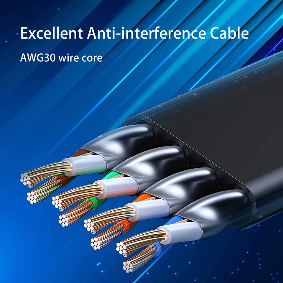 CAT8 Ethernet Cable 40Gbps 2000MHz, CAT8 RJ45 Network Lan Patch Cord Flat, 10m 15m 20m 30m, 50ft 100feet for Modem Router PS 5/4