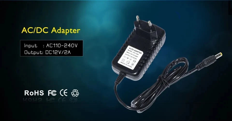 12 Volt Power Supply Transformer, AC 110V 220V  To DC 12V, EU US Power Adapter, Power Source Charger Converter DC12V 1A 2A 3A LED Driver