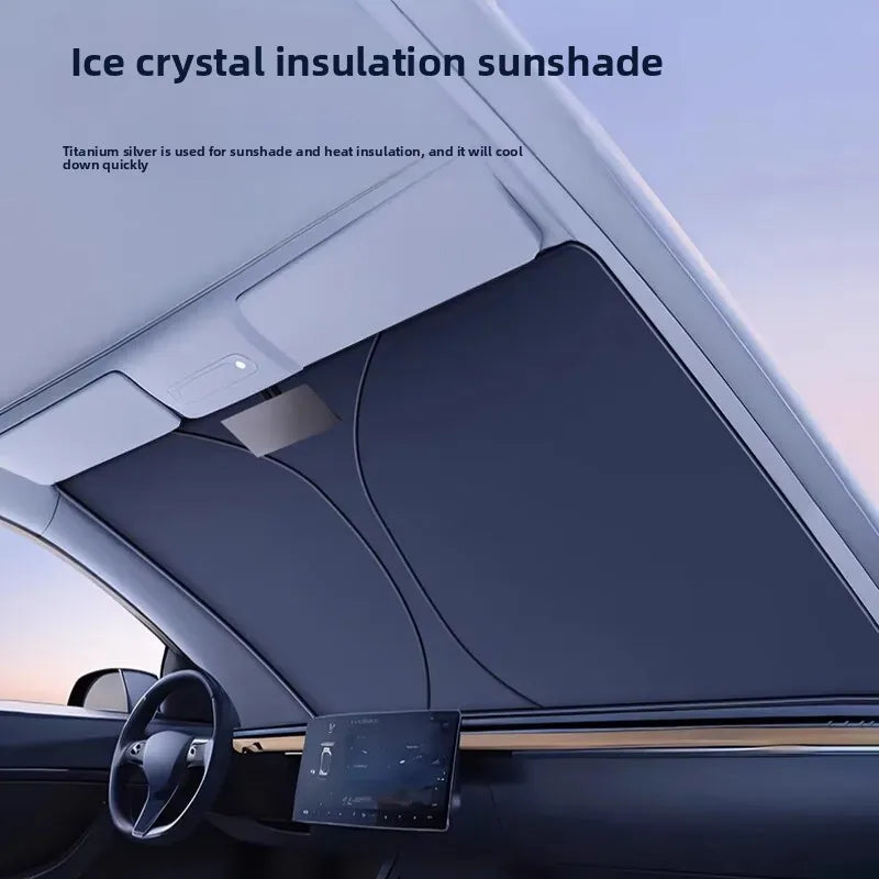 Car Window Sunshade Cover, Sun Shade, Windshield Visor Protector Windscreen Folding, Auto UV Protection Curtain Styling Accessories