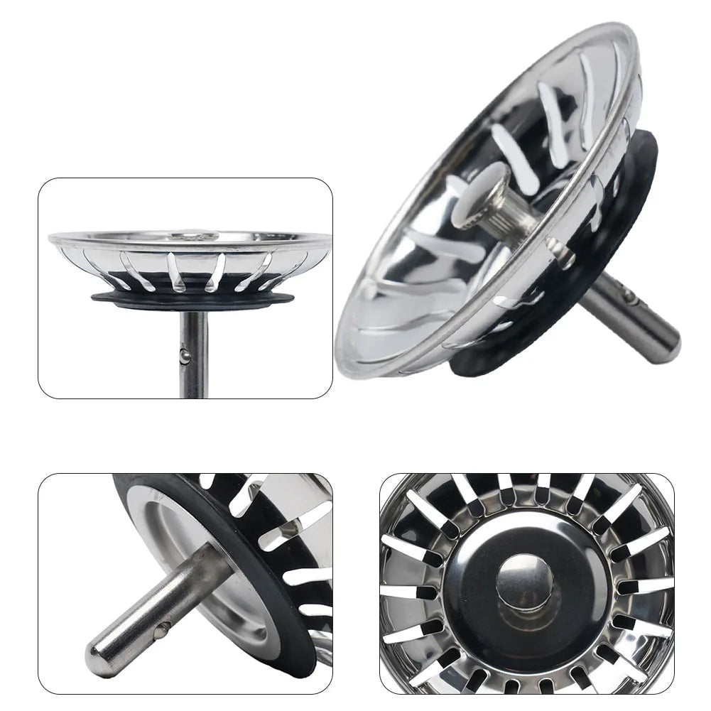 1Pc, Strainer, Premium Stainless Steel Replacement Kitchen Sink Strainer, Waste Drain Plug, 80mm, Basin Drain Stopper, Leach Basket