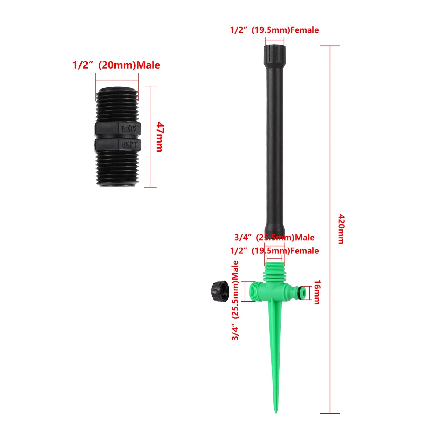1Pc, Pop-up Sprinklers Replacement, Scattering Nozzles, 0~360 Degree Adjustable Garden Park Or Farm Grass Lawn Or Crops Irrigation Tool