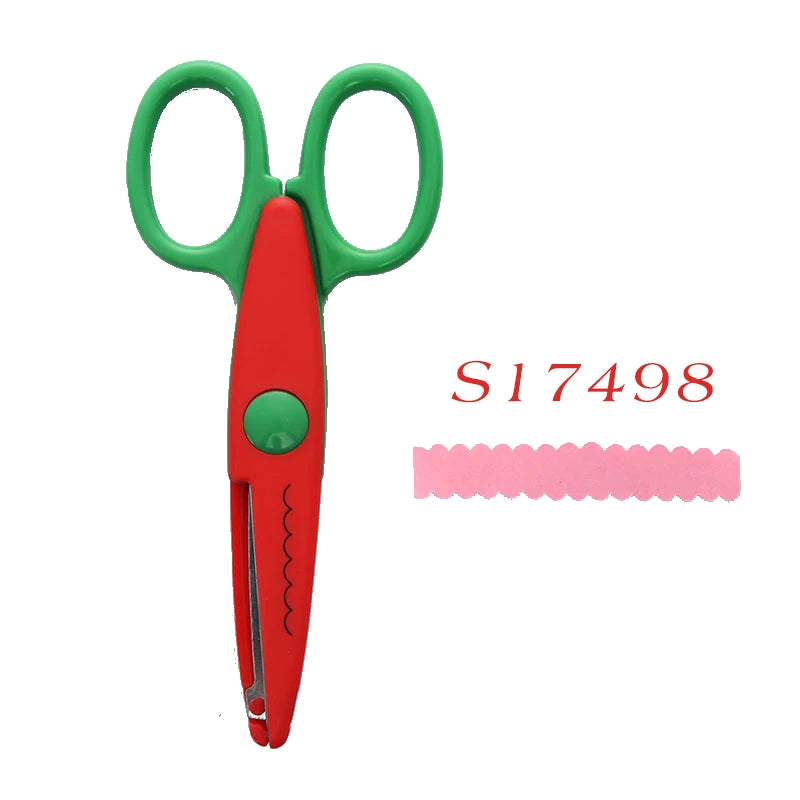 Mr.paper 6 Styles Minimalistic Lace Scissors Wavy Pattern Small Round Head Children Special Student Art Tool Stationery Scissor