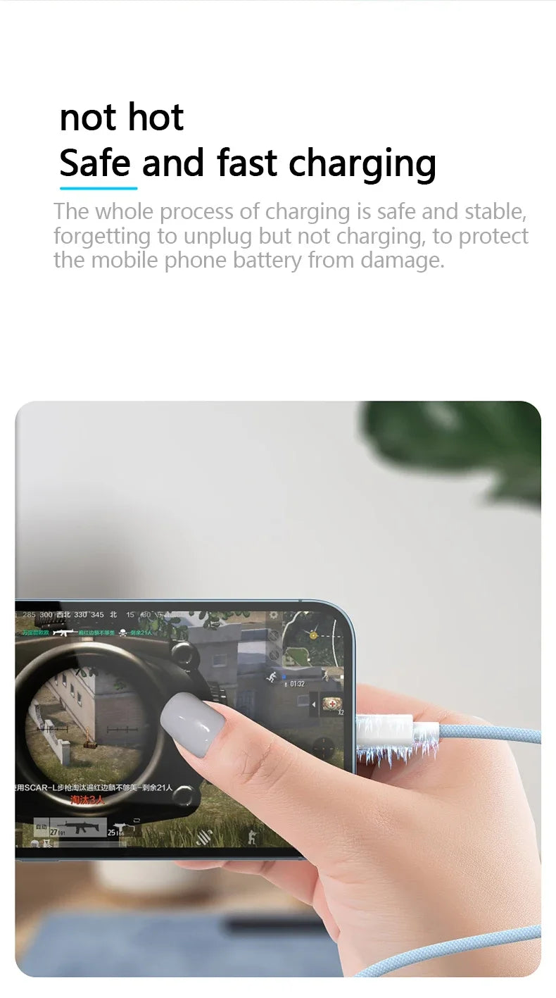 PD 20W USB-C Charging Cable For iPhone 14 13 12 11 Pro Max Xs 8 Plus iPad 3A, Fast Charging Cord, Lightning Data Cable For iPhone