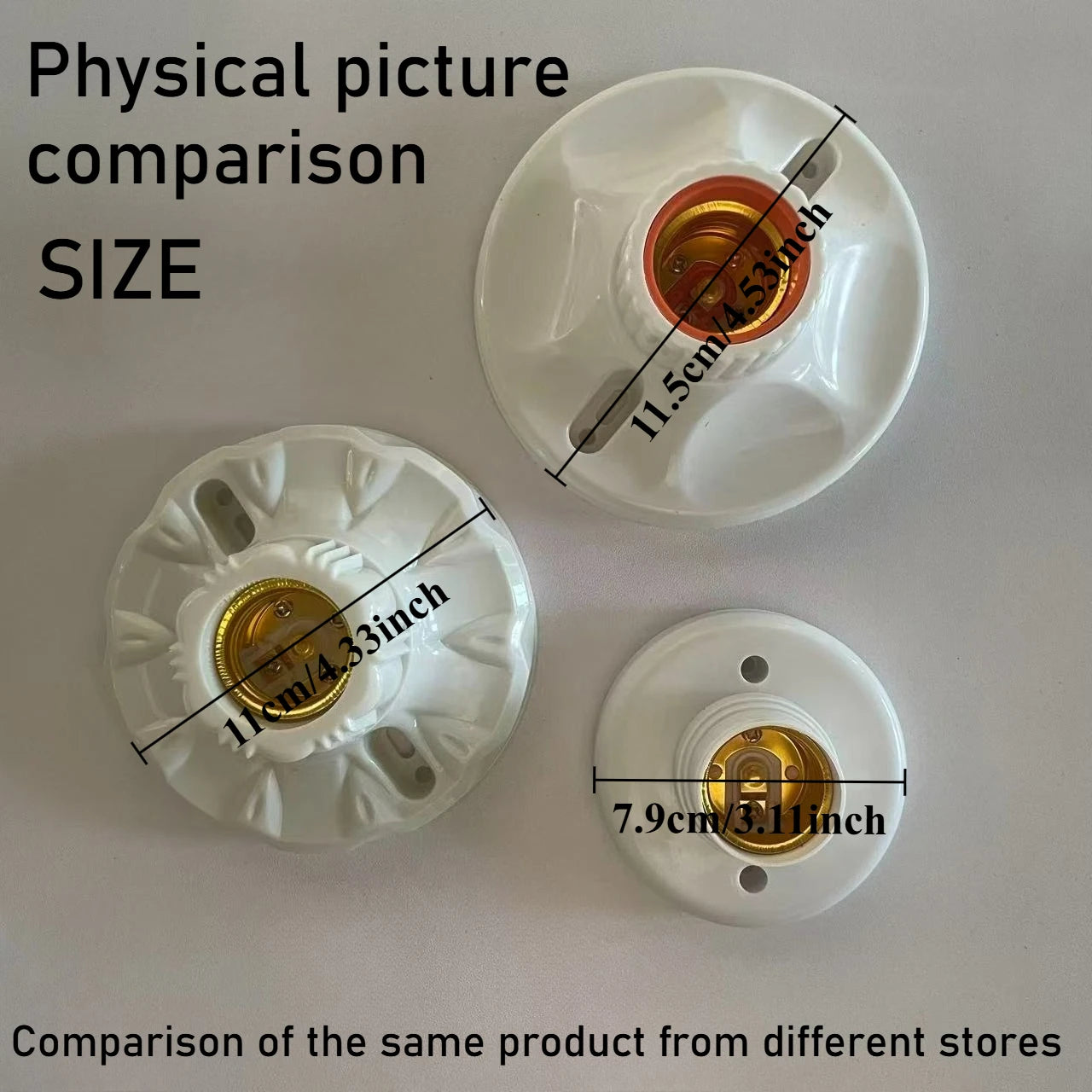 1-20Pcs, 220V E27 Screw Lamp, Stand Light Bulb Socket Holder Adapter Base, Cap Socket White Ceiling Light Lamp Bulb Fixing Base