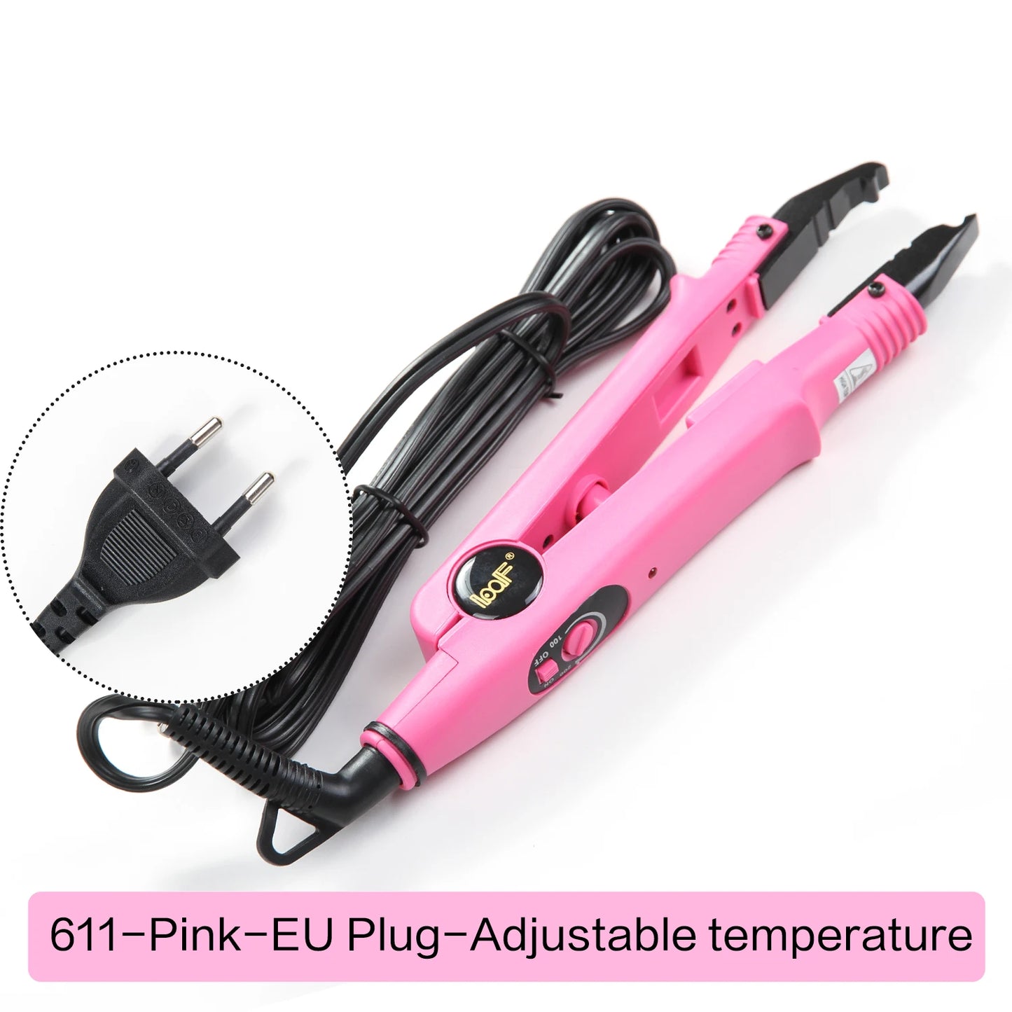 Herramienta profesional para extensiones de cabello Conector de cabello Fusión de hierro caliente Conector Temperatura ajustable Herramienta de fusión Enchufe UK/US/EU