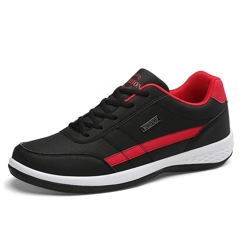 Men Leather Sneaker, Waterproof Casual Comfortable Men's Sneaker, Lace Up Footwear, Vulcanized Man Shoe Masculino, MAEDEF