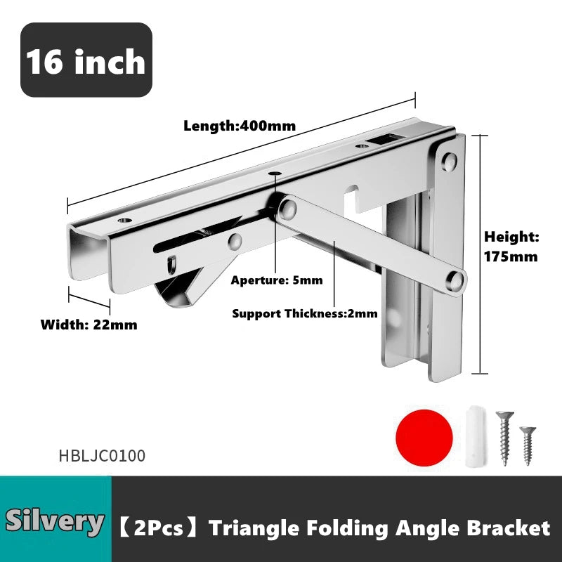 2Pcs, Multiple Sizes Triangle Folding Bracket, Shelf Table Desk, Floating Shelf, Collapsible Wall Mounted Bracket