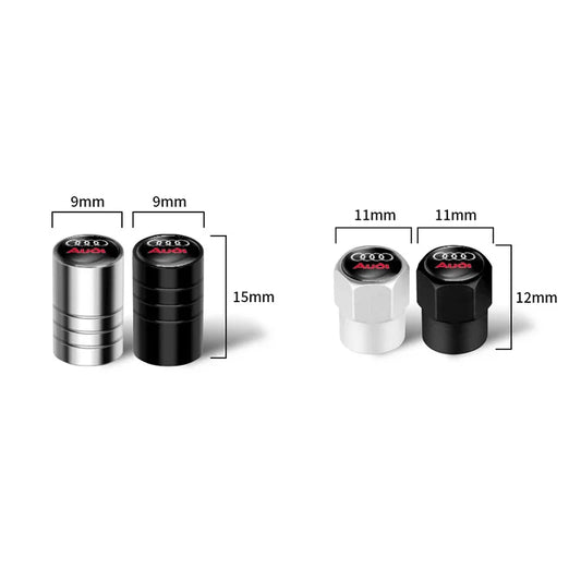4Pcs Car Valve Cap Wheel Valves Dust Cover Tire Accessories For Audi S line Sports A1 A3 A4 A5 A6 A7 A8 Q2 Q3 Q5 Q7 TT S5 S3 S4