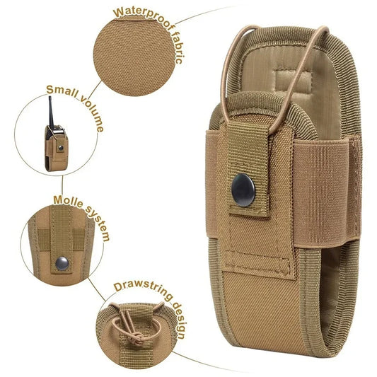 Bolsa Táctica Molle para Radio Walkie Talkie 1000D, Riñonera Soporte para Radio Portátil, Funda para Interfono, Bolsa de Transporte para Caza y Camping