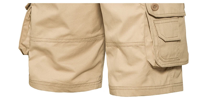 Men's Shorts Loose Large Size Multi-Pocket Overall, Summer Cotton Comfortable Nickel Pants, Outdoor Casual, Sports Beach Pants