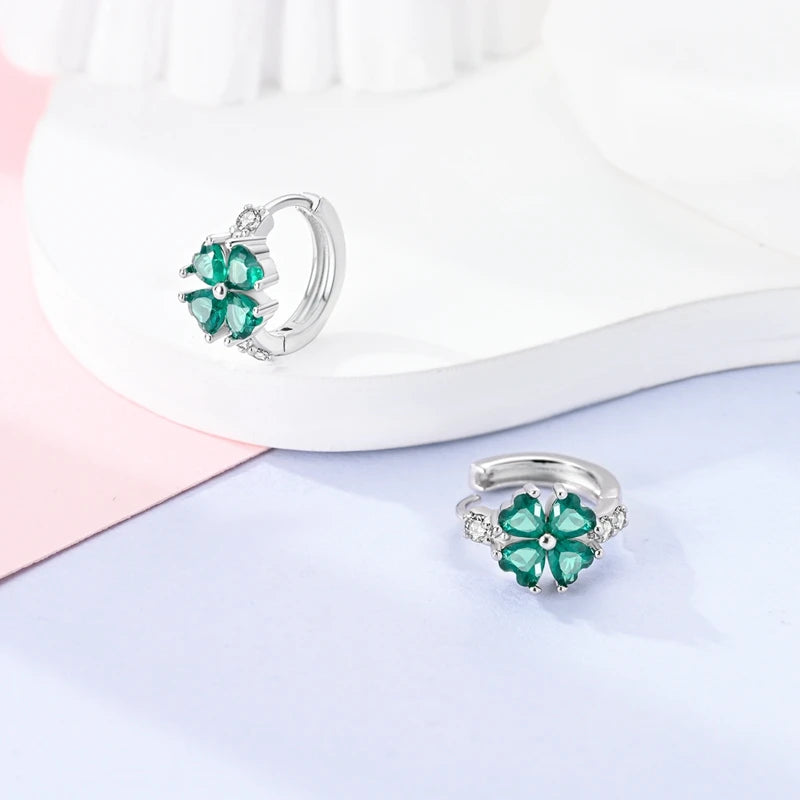 925 Sterling Silver Colored Zirconium Stars Hoop Earrings For Women Jewelry, Anniversary WeddingMaking Jewelry Gift