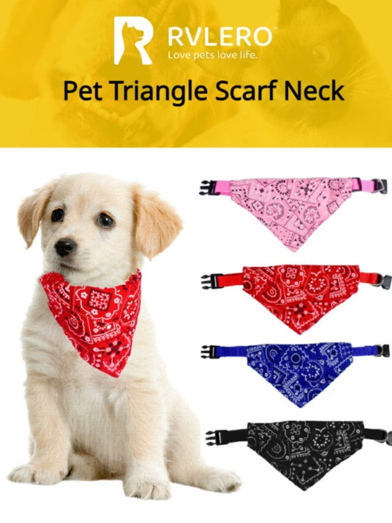 Pet Triangle Scarf, Cat Dog Saliva Towel, Printed Pets Dog Collar, Adjustable Strap, Kitten Puppy Saliva Neckerchief, Pet Supplies