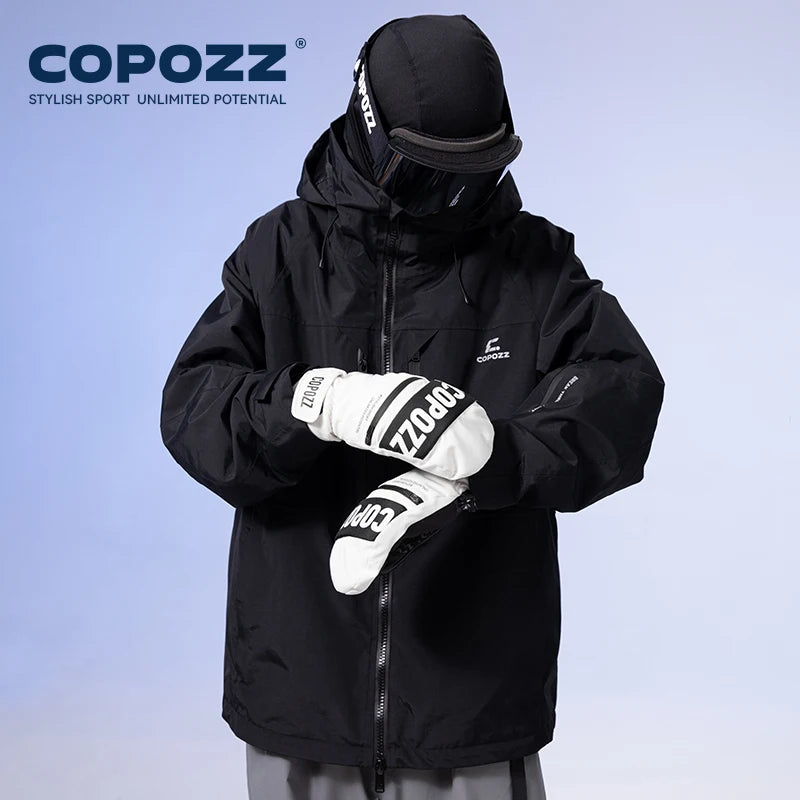 3M Thinsulate Thick Adult Teenage Professional Snowboard Ski Gloves, Windproof Winter Warm Thermal Snow Mittens, Snowmobile Gloves, COPOZZ