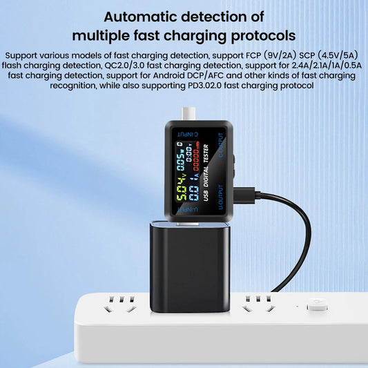 Digital Voltage Current Meters Battery Capacity Tester USB Type C Volt Current Doctor Meter Power Bank Charger Capacity Tester