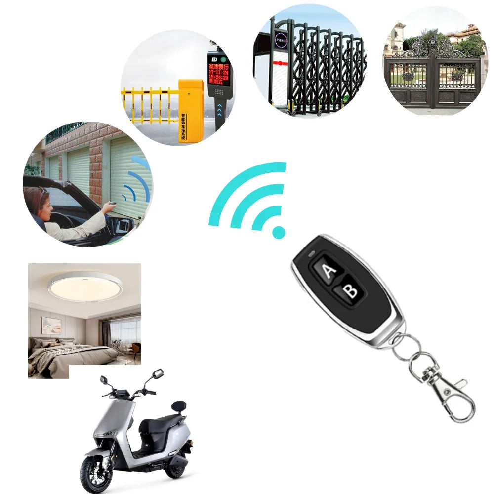 Wireless 433/315MHz RF Remote Control Copy Code 2 Buttons for Garage Door Gate Opener, Home Automation, Car Alarm