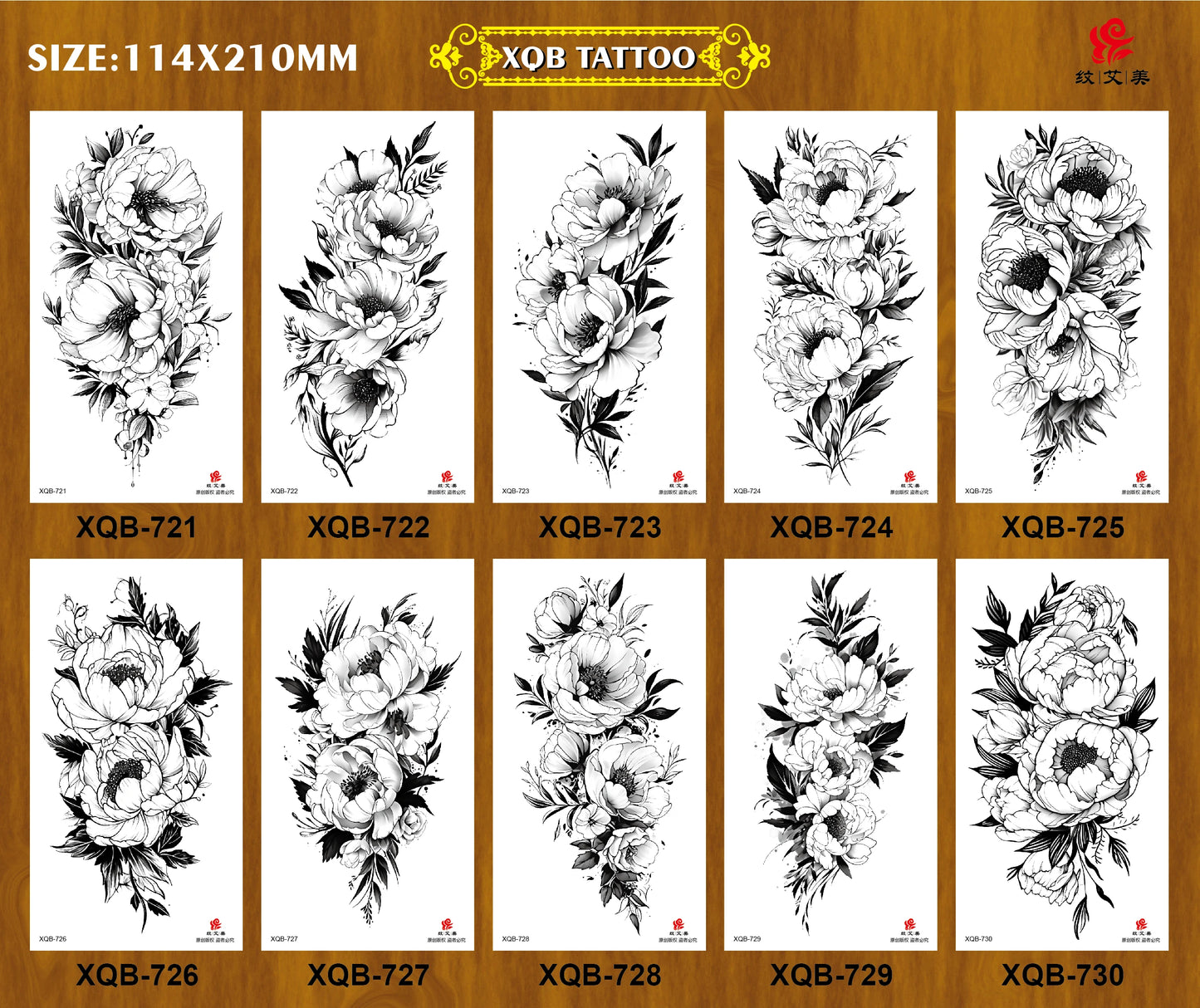 Black Flower Waterproof Temporary Tattoo Sticker, Beauty Butterfly Rose for Women, 3D Flash Body Arm Art Washable Fake Tattoos