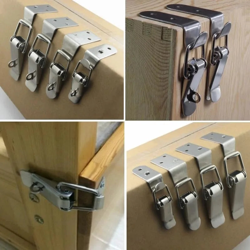 90° Duck-mouth Buckle Lock, Wooden Boxes, Hardware Closure Hasps, Snap Lock Clamp Quick Release Latch for Suitcase Drawers Cabinet
