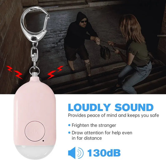 Alarma personal de emergencia SOS para niños, ancianos y mujeres, llavero de autodefensa: botón de pánico o dispositivo de alerta con pasador extraíble, seguridad con 130 DB de sonido fuerte