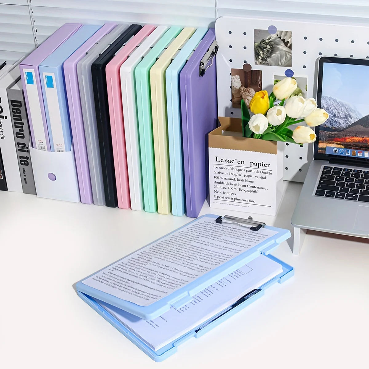 1Pc, A4 writing board file box, 2-in-1 A4 document and photo multifunctional storage box, portable organization tool for office