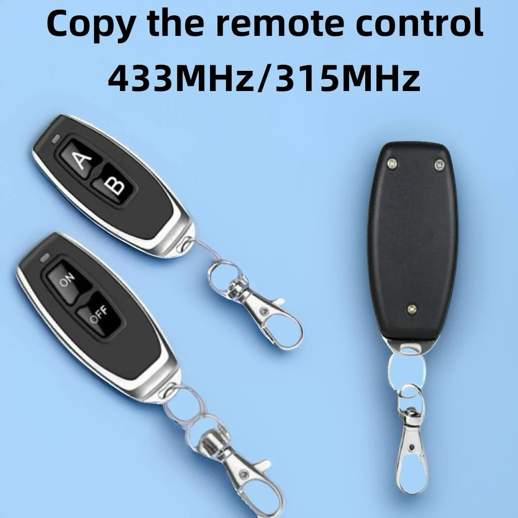 Wireless 433/315MHz RF Remote Control Copy Code 2 Buttons for Garage Door Gate Opener, Home Automation, Car Alarm