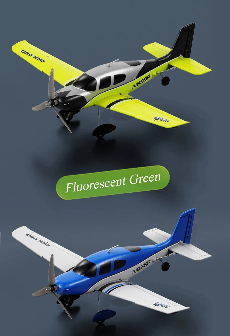 Stunt RC Glider Plane, 4CH 2.4G Remote Control, Brushless Aircraft EPP Foam Fixed Wing Airplane Model Toys for Children, QIDI580