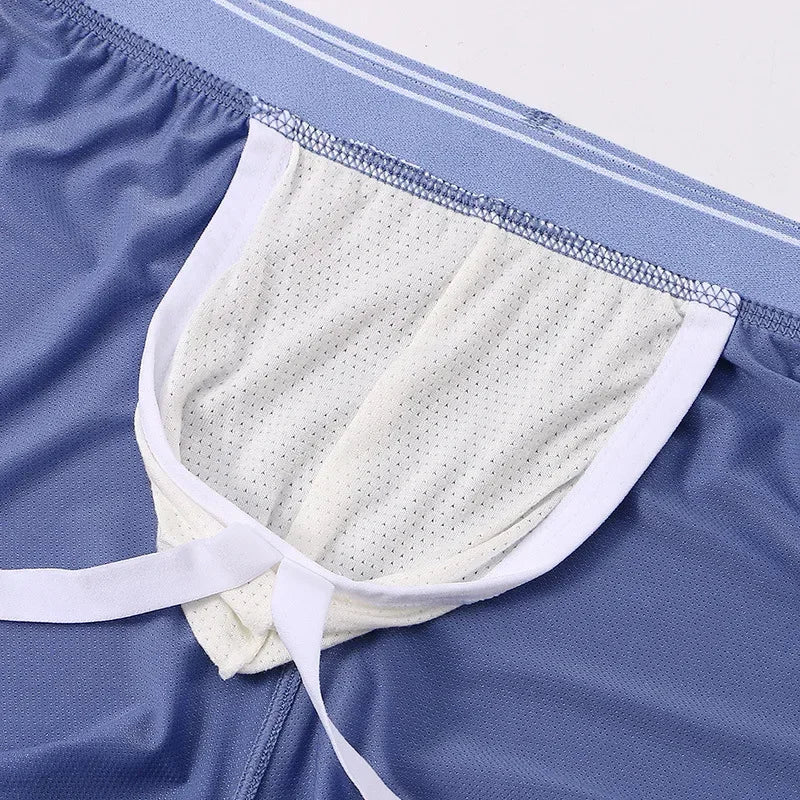 1Pcs/2Pcs/3Pcs, Cool and Breathable Men's Ice Silk Casual Shorts, Open Side  for Summer, Homewear, Arrow Shorts