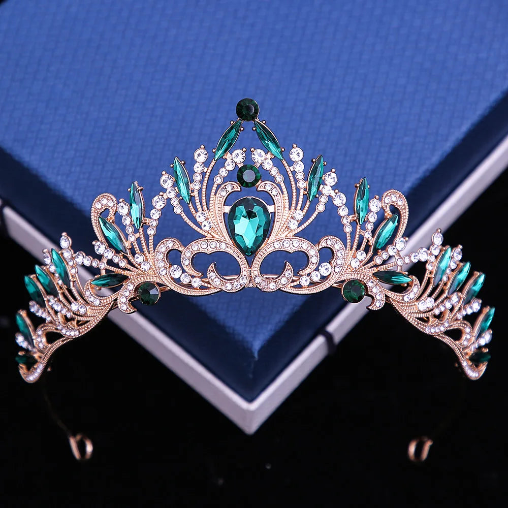 Multicolor Crystal Crown Hair Accessories Tiara For Women, Party Colorful Rhinestone, Bridal Crown, Party Hair Jewelry Gift