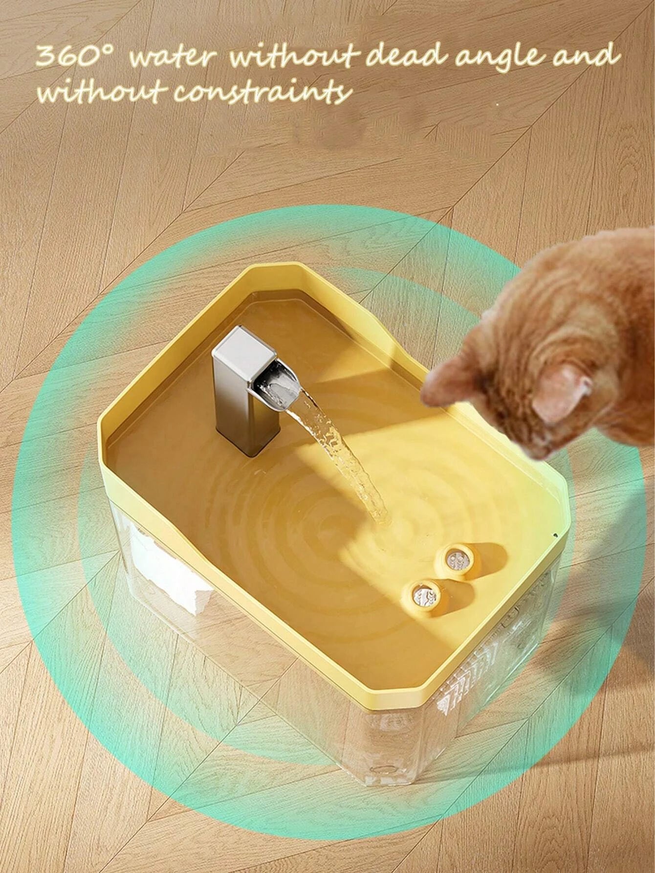 Cat Water Fountain, Auto Filter Transparent Cat Drinker, USB Anti-Dry Burning Recirculate Filtering Water Dispenser with Pump