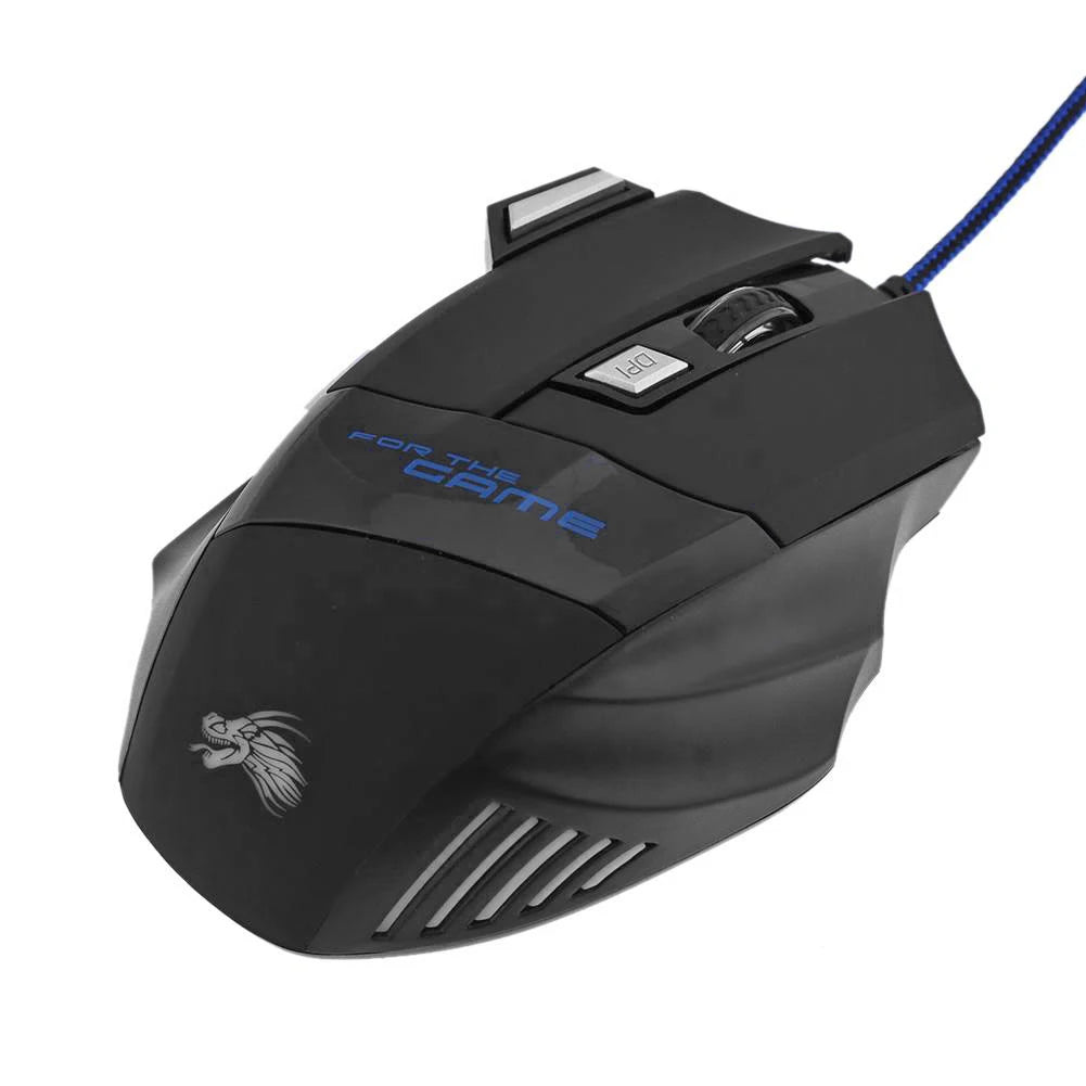 USB Wired Gaming Mouse, 7 Button Backlit Ergonomic Mice, 5500 DPI Backlight Adjustable Optical Mice for PC Gamer, Computer, Desktop