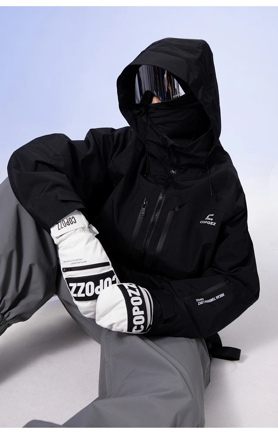 3M Thinsulate Thick Adult Teenage Professional Snowboard Ski Gloves, Windproof Winter Warm Thermal Snow Mittens, Snowmobile Gloves, COPOZZ