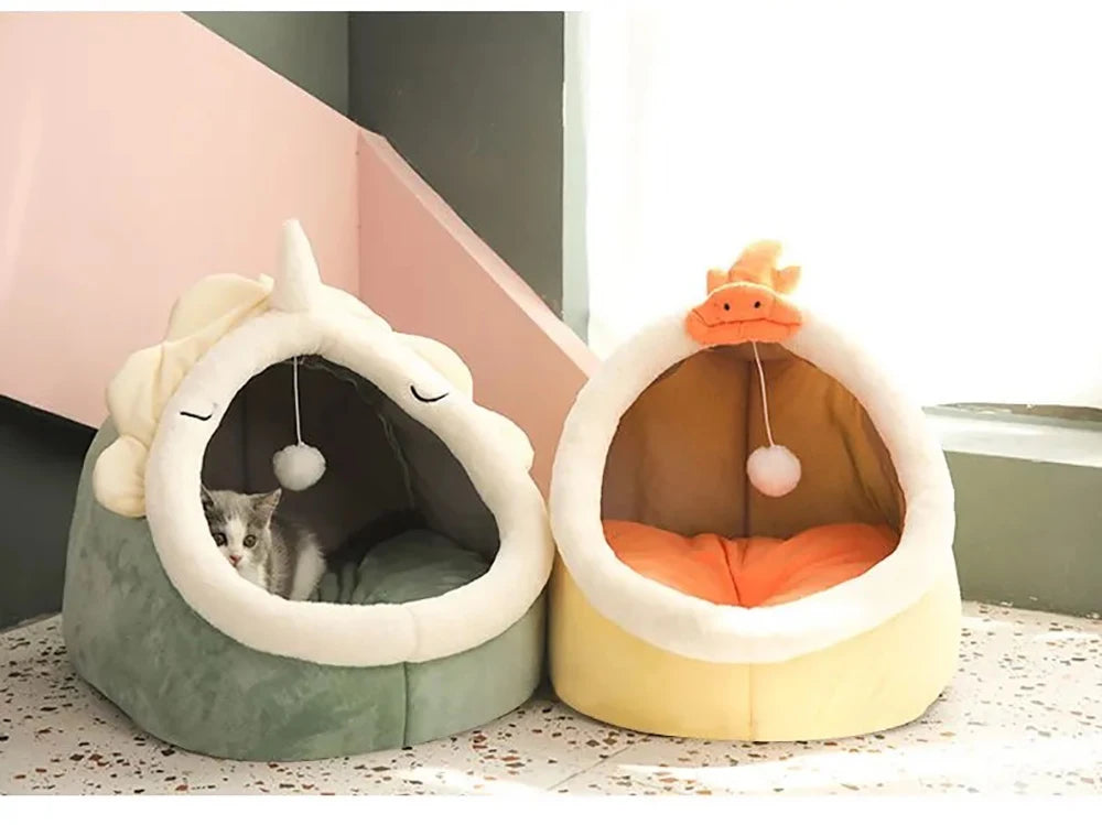 Deep Sleep Cat Bed, Cartoon Pet Bed, Foldable Removable Washable Pet Sleeping Bed for Small Dog, Mat Bag Cave, Cats Bed