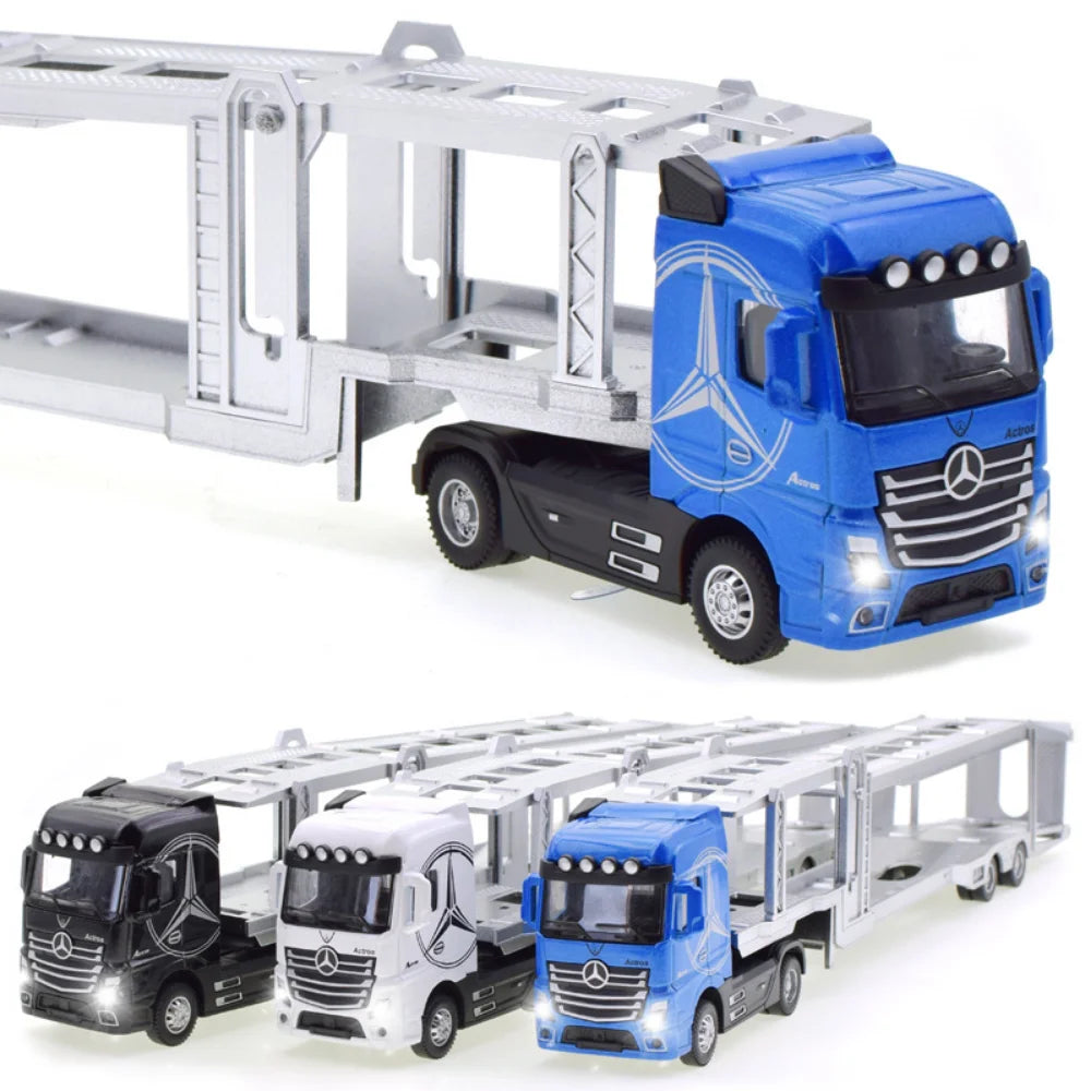1:50 Diecast Alloy Truck Head Model Toy, Container Truck Pull Back With Light Engineering, Transport Vehicle Boy Toys For Children