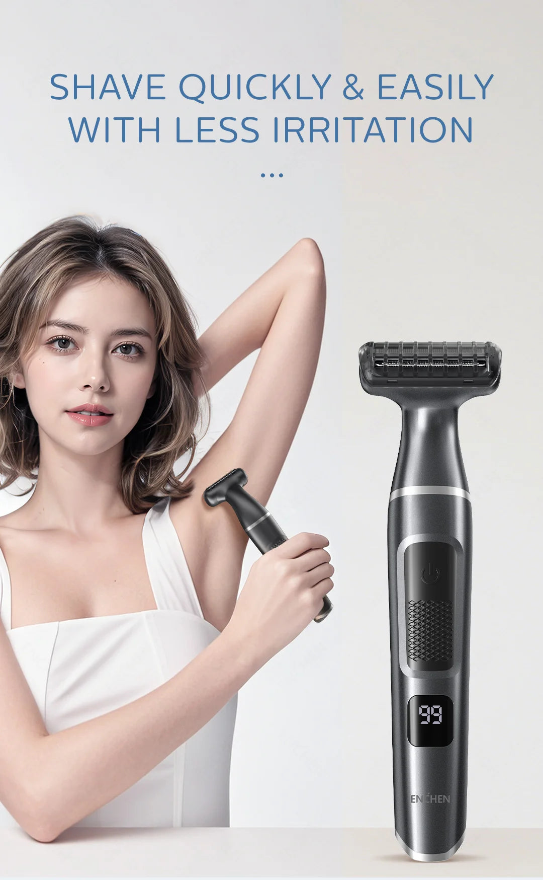 Electric Shaver, Professional Wet and Dry Use Razor Hair Trimmer, Portable Foil Shaver, Reciprocating Shaving Machine Women Men, ENCHEN A1