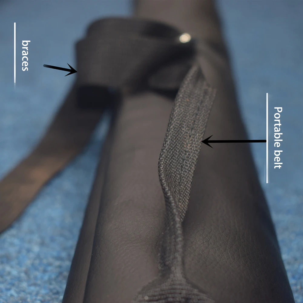 32in 1/2 Pole Billiard Cue Bag Lightweight Portable Collapsible Stick Bag Billiard Cue Stick Backpack Nylon Faux Leather Sleeve