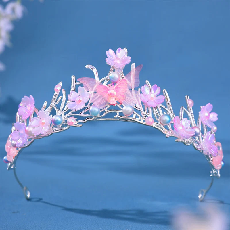 Mermaid Fish Crowns, Ocean Style Costume, Seashell Starfish Hair Accessories for Women Girls, Princess Birthday Party Tiaras