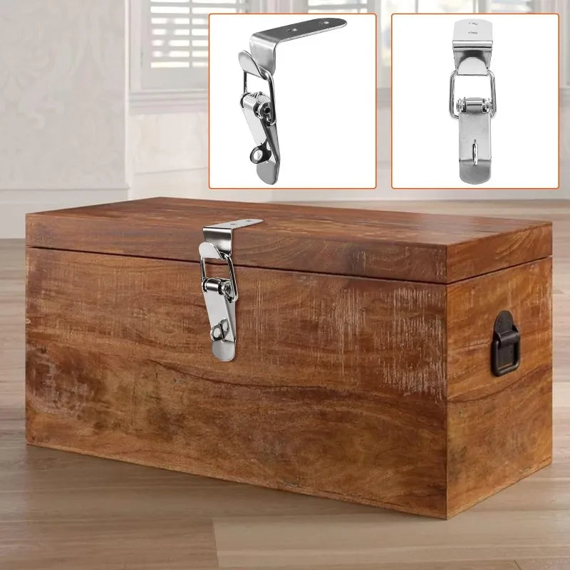 90° Duck-mouth Buckle Lock, Wooden Boxes, Hardware Closure Hasps, Snap Lock Clamp Quick Release Latch for Suitcase Drawers Cabinet
