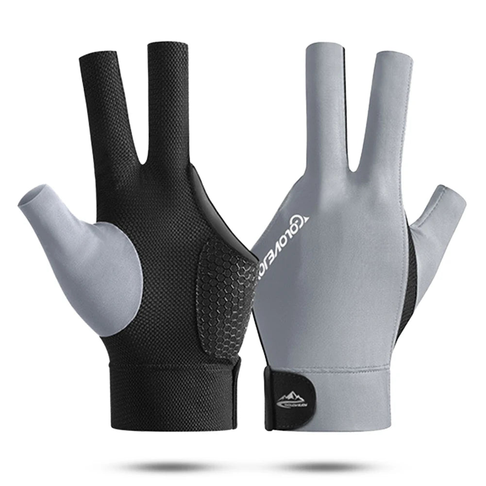 1Pc, Open Finger Billiard Gloves, Breathable Polyester Snooker Pool Glove, Adjustable Sticker, Smooth Soft Lightweight Amateur Training