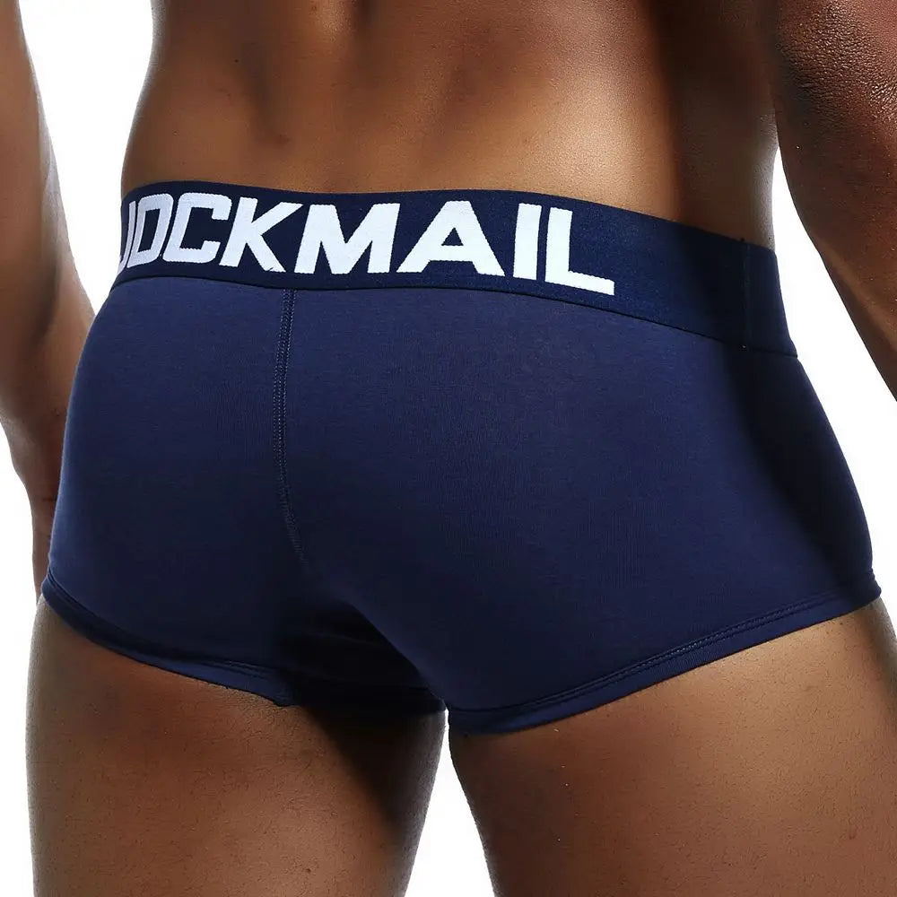 Male Panties, Breathable Boxers, Cotton Men Underwear, U convex pouch Sexy Underpants, Printed leaves Homewear Shorts, JOCKMAIL