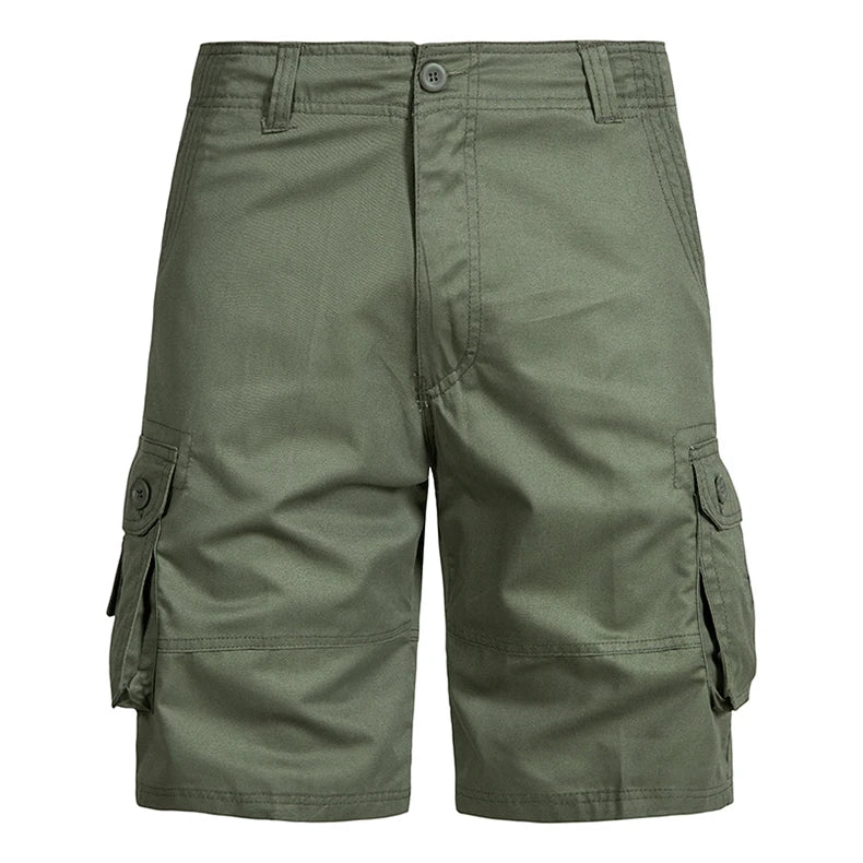 Men's Shorts Loose Large Size Multi-Pocket Overall, Summer Cotton Comfortable Nickel Pants, Outdoor Casual, Sports Beach Pants