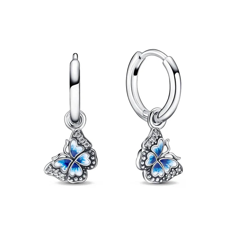 New S925 Silver Colored Zircon Necklace Earrings Suitable for Valentine's Day, Mother's Day, Anniversary Gift DIY Charm Jewelry