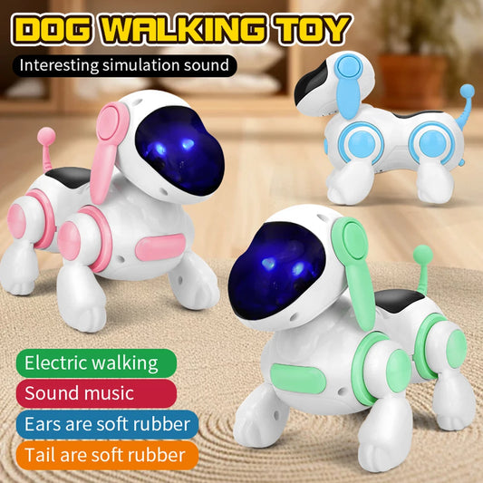 Perro robot inteligente e interactivo, simulación de caminar, luz, sonido, música, juguete educativo para niños, gateo, canto e interacción, novedad